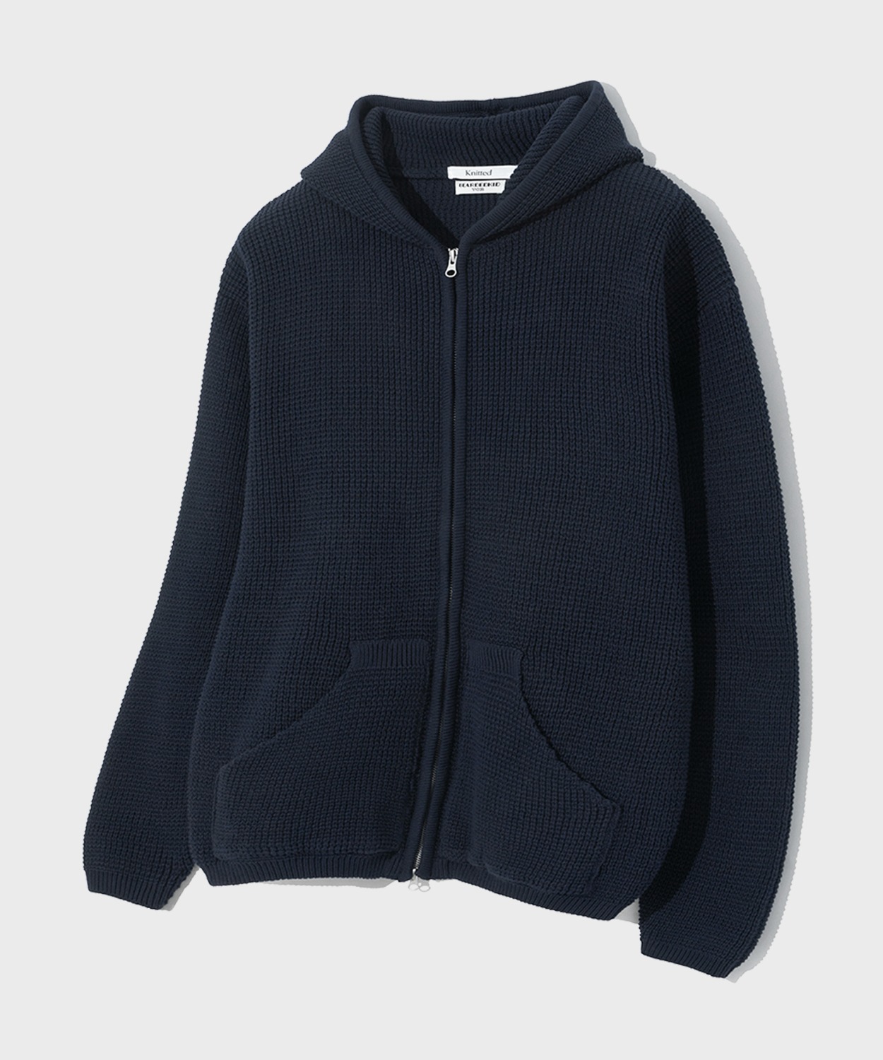 [BDKD X Knitted] 7G Waffle Knit Hoodie_Navy